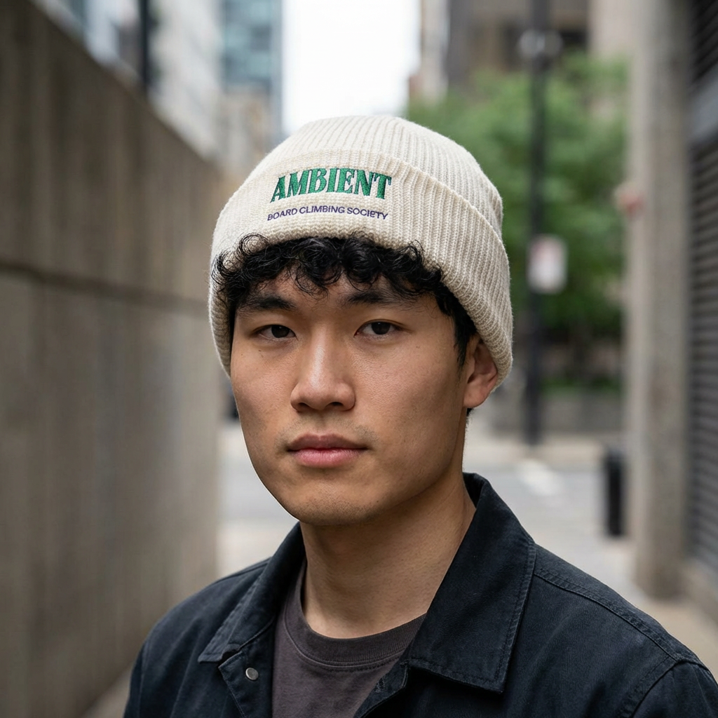 AMBIENT BSC Climbing Beanie — Embroidered Knit Beanie